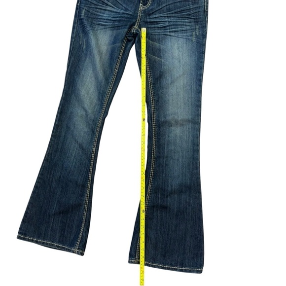 Bongo Y2K Lowrise Flared Embroidered Jeans Womens 7 Western Preppy Vintage Jewel - Picture 10 of 10
